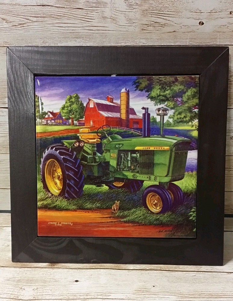 Vintage John Deere Tractor Tile Trivet