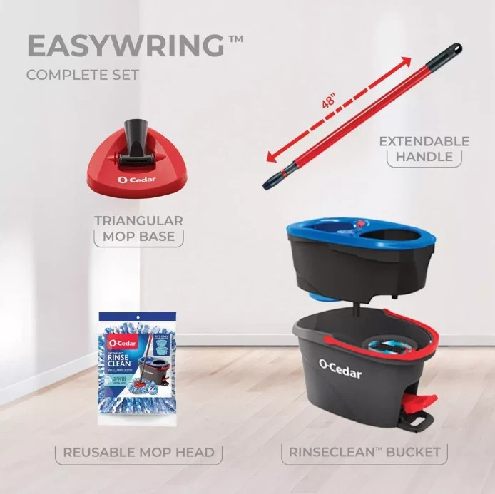 O-Cedar RinseClean Spin Mop & Bucket System Model # 168534 -New