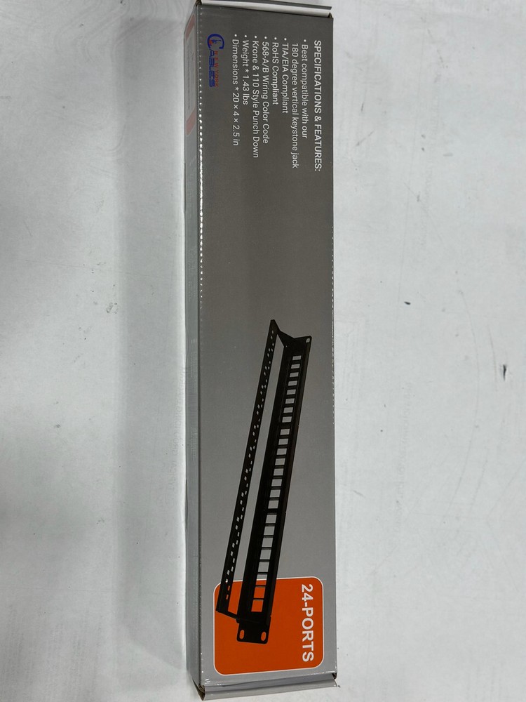 24 Port Keystone Patch Panel Blank Unshielded – 1U Rack Mount Unloaded