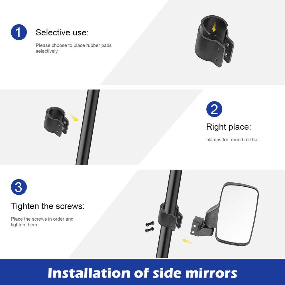 Rear Side View Mirror Handle Set For Can Am Maverick R/Maverick X3 Max/Commander
