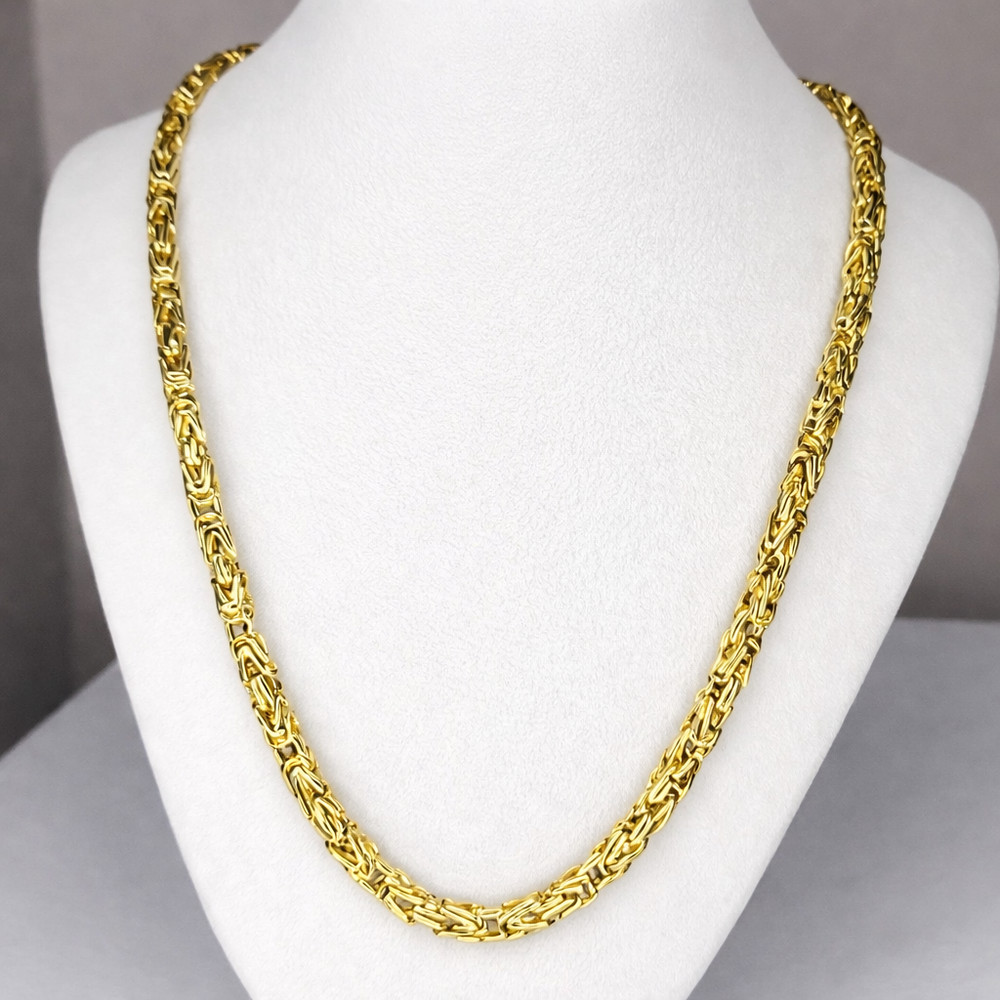 Men's Byzantine Chain 14k gold Necklace With code .