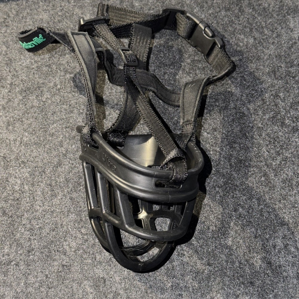 Baskerville Ultra Muzzle Size 4 Black Rubber Custom Adjustable Breathable Dog