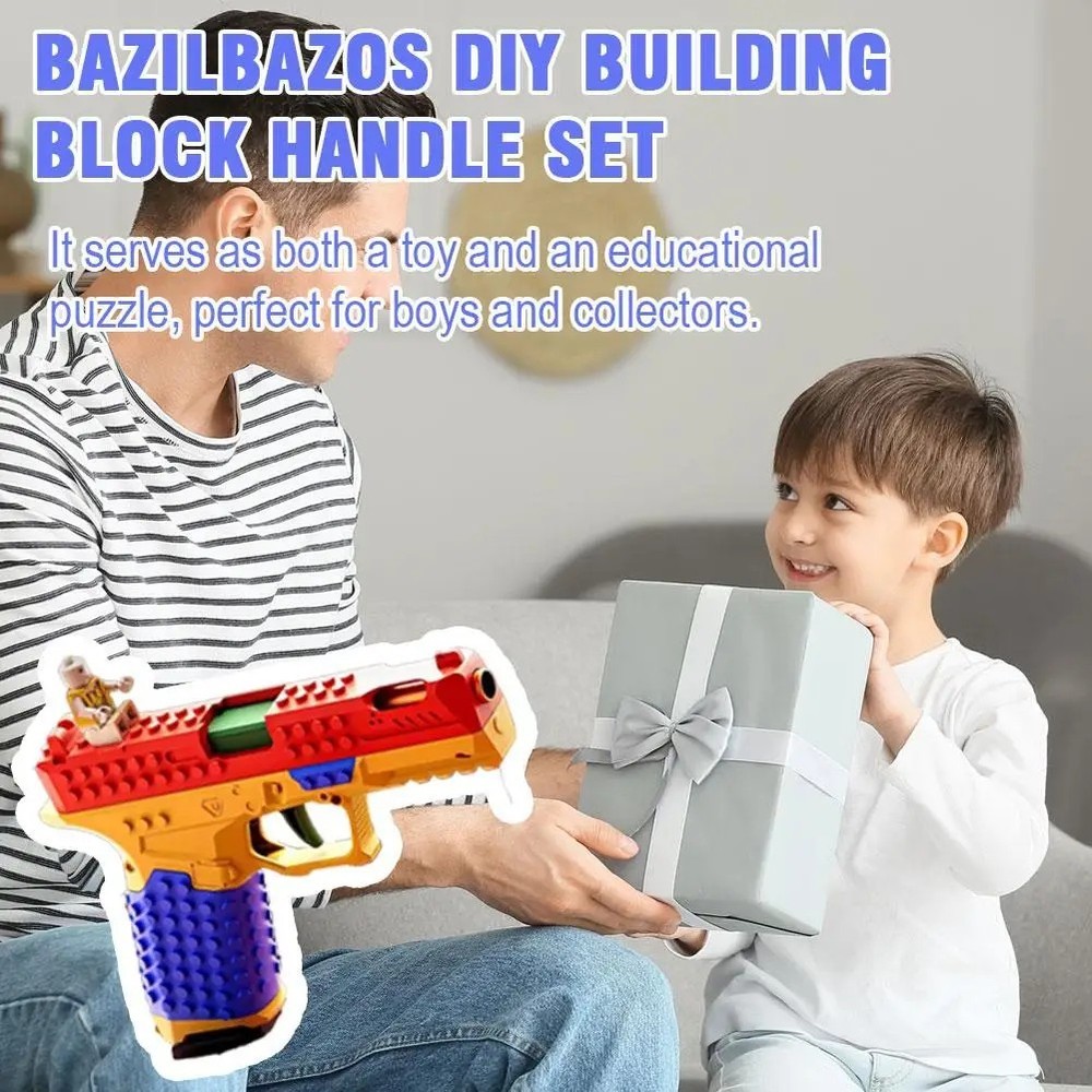 Building Block Toy Gun Continuous Fire Soft Bullet DIY Set