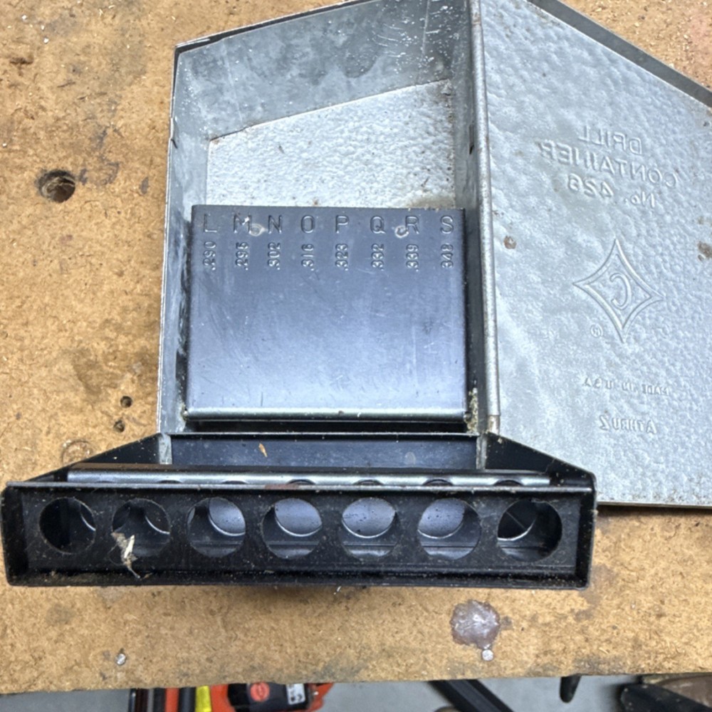 Cleveland Drill Container No. 426 Metal Tool Box Drill Bit Organizer A thru Z