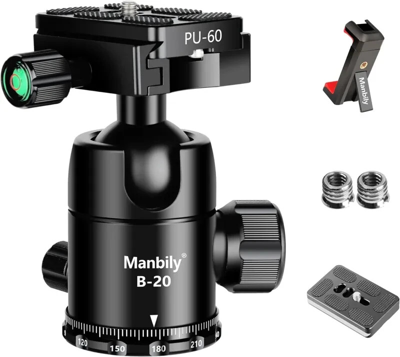 Manbily Tripod Ball Head, B-20 US