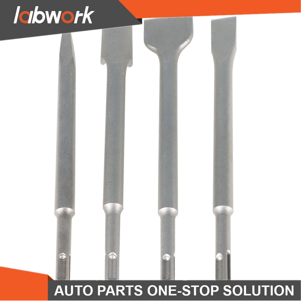 Labwork 4 Pack SDS Plus Chisel Bits -Flat Chisel Grooving Chisel & Point Chisel
