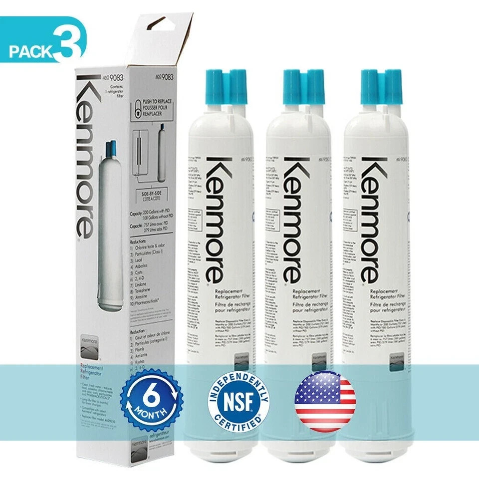 3 pack kenmore 9083 refrigerator water filter