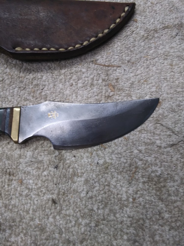 Vintage Custom Fixed Blade Hunting Knife Stag Handle Unknown Maker W/Sheath