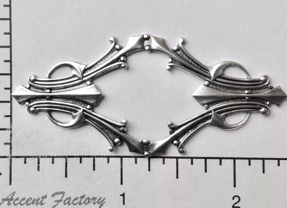 25014           Matte Silver Oxidized Victorian Elegant Filigree Jewelry Finding
