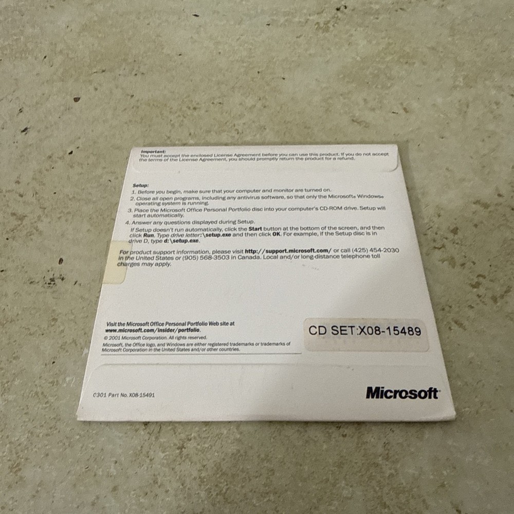 Microsoft Personal Portfolio Cd