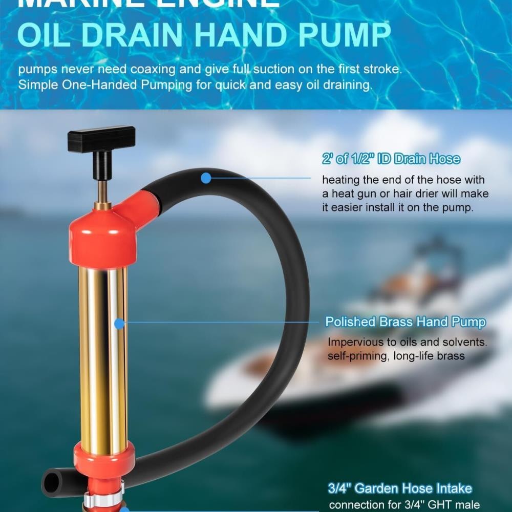 Mercruiser Brass 10.25" 1.25" 34060-0130 Marine Boat Oil Change Pump for OMC ←