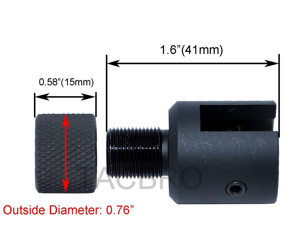 Black Anodized Aluminum Muzzle Adapter Set for Standard Ruger 1022 10/22