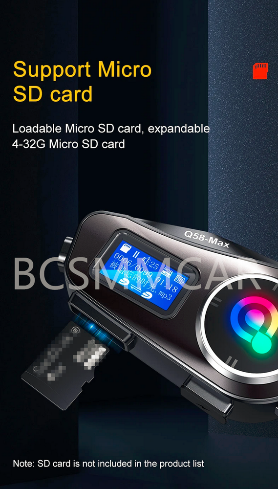 Motorcycle Intercom Helmet Bluetooth Headset Rider FM LCD Flashlight Waterproof