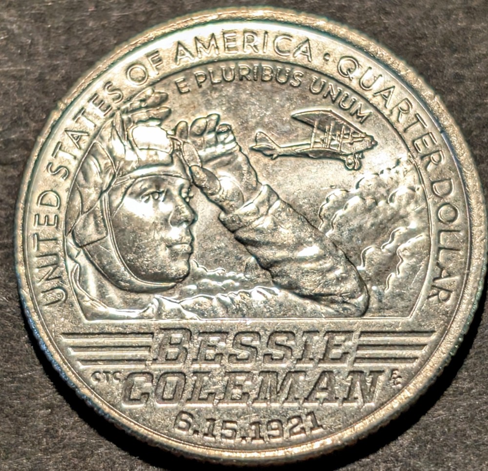 2023 D - Bessie Coleman "IN COD WE TRUST" Error Quarter