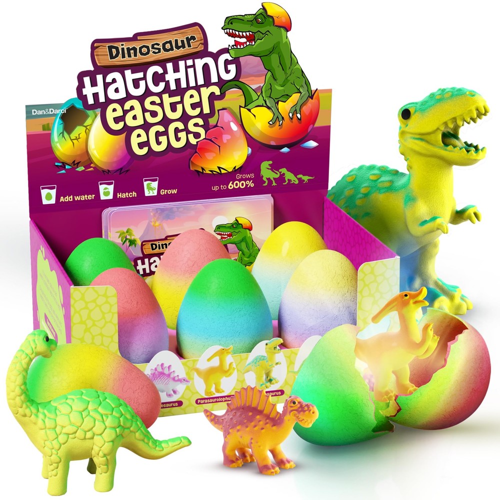 Dan&Darci Dinosaur Hatching Surprise Eggs for Kids - Medium, Multicolored