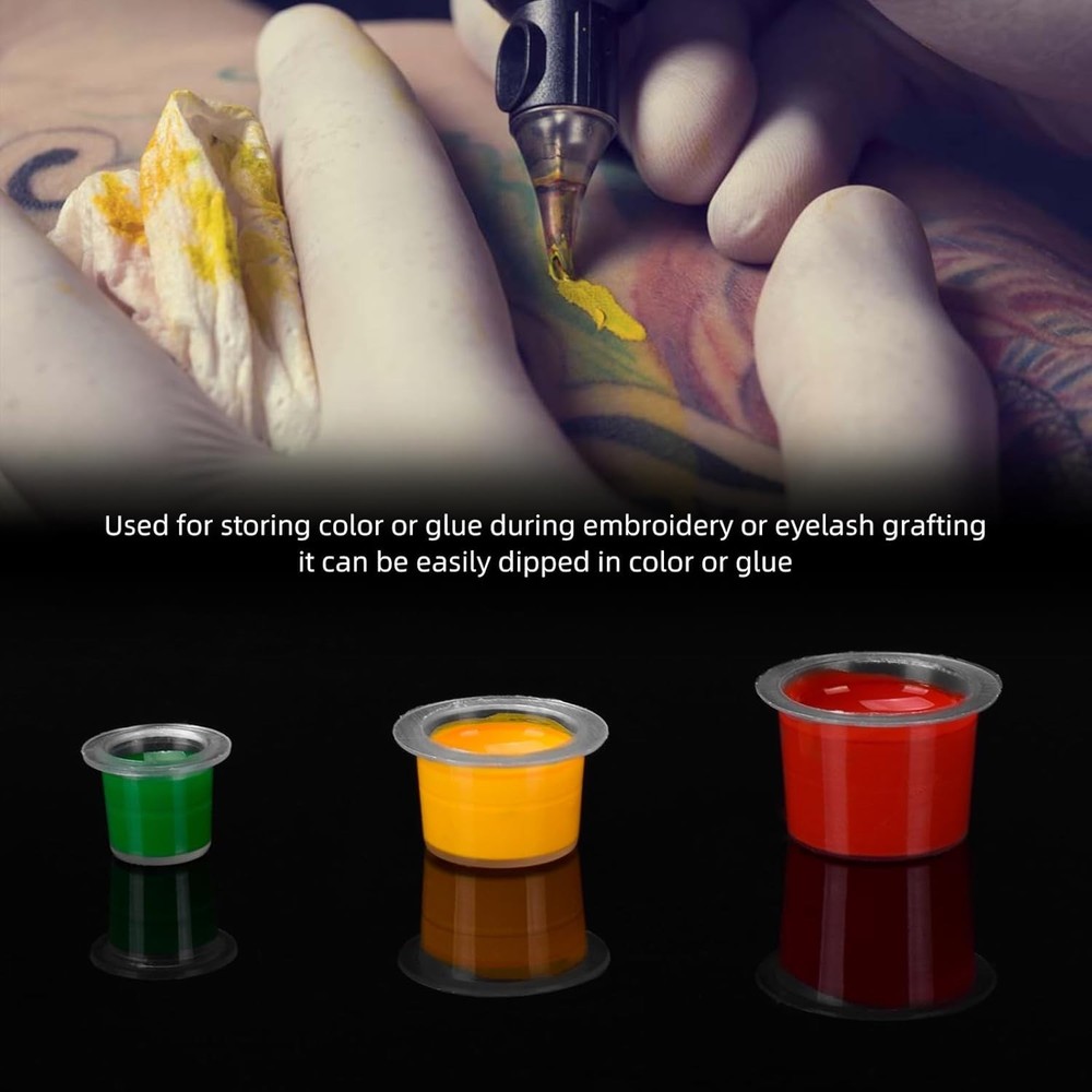 Quality Tattoo Ink Caps - 300pcs Small, Medium & Large - Waterproof & Reusable