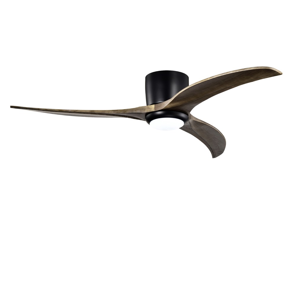 52" Flush Mount Ceiling Fan with Light Remote, Quiet DC Motor, Reversible