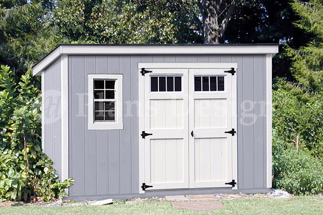 Shed Plans, 6' x 12'  Modern #D0612M, Material List & Step-by-step instructions