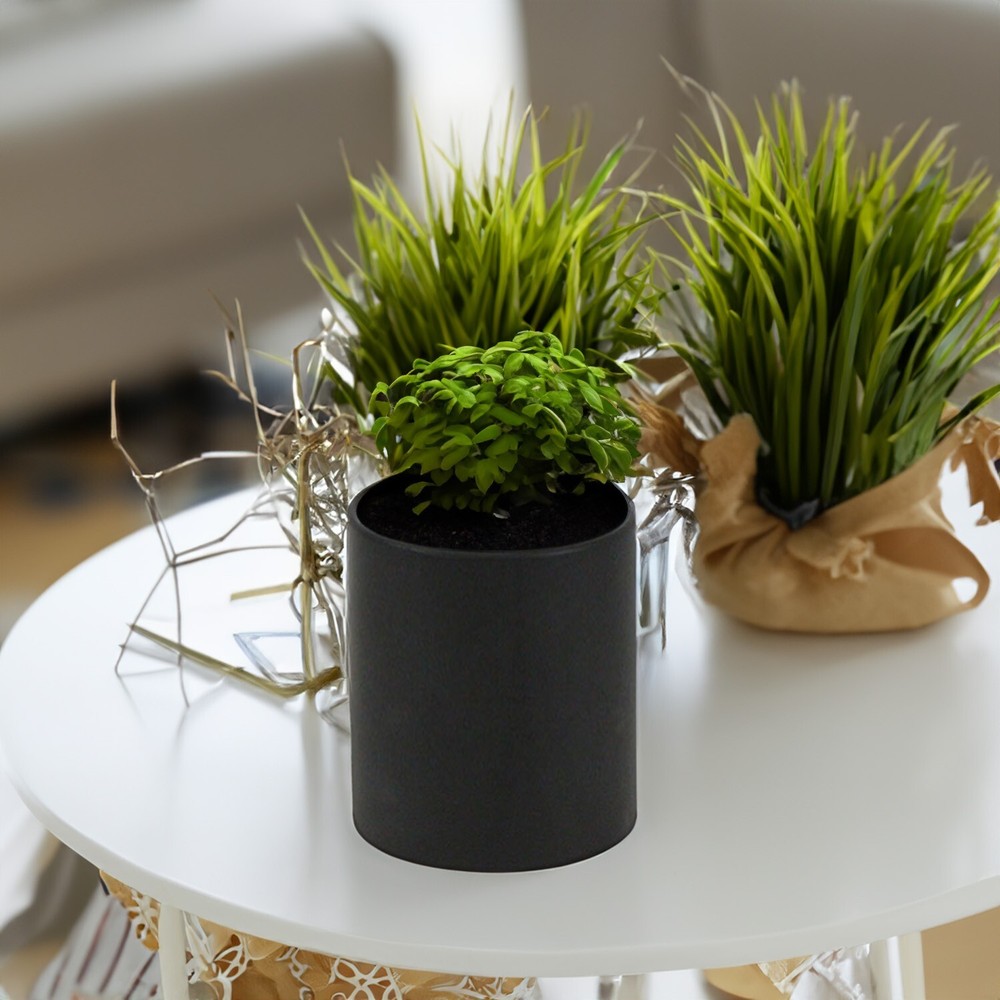 Black Cylinder Ceramic 4x4"H | Floral Container | Centerpiece, 1 Pc