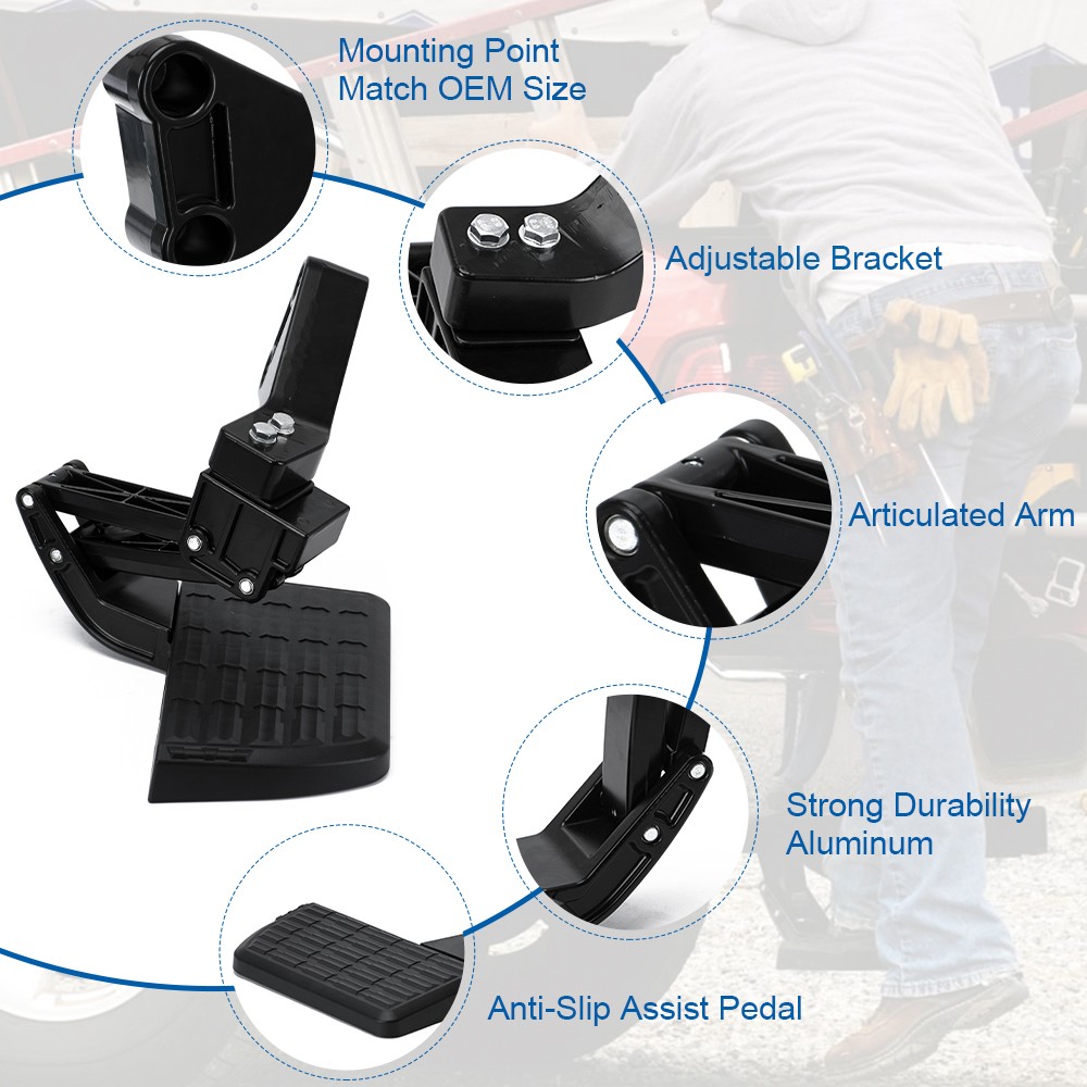 Rear Bed Step For Ram 1500 2500 3500 2010-2017 2018 Retractable Bumper Side Step