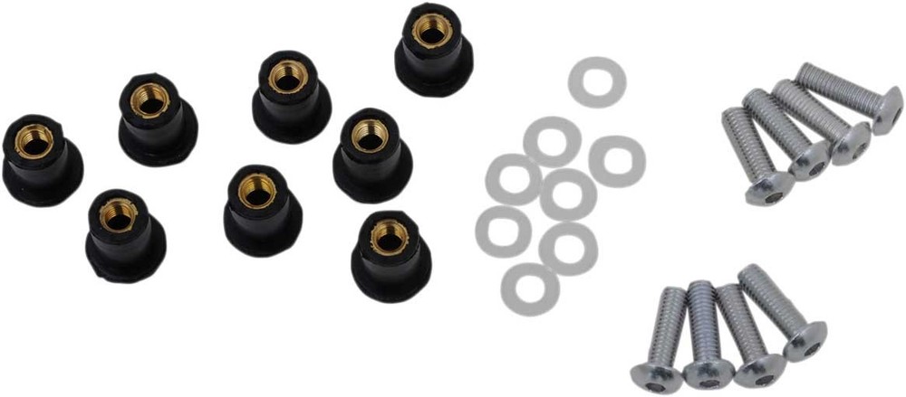 PUIG Windscreen Well Screw Kit - Silver - 0957P
