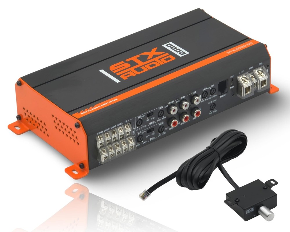 STX Audio STX2000.5D 2000W Car Amplifier + Wiring Kit Bundle