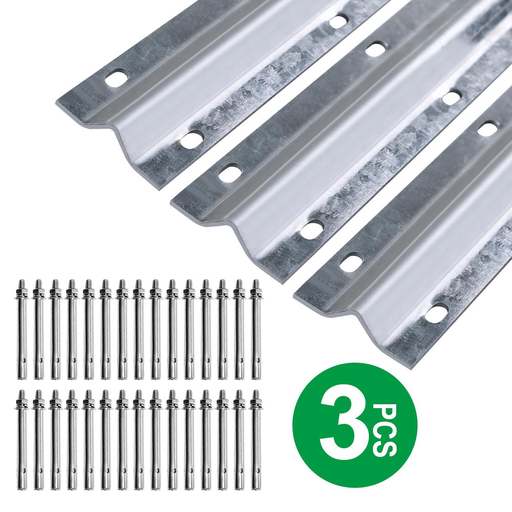 Evecad V Track for Sliding Door, 12FT Galvanized Inverted 12FT, Silver