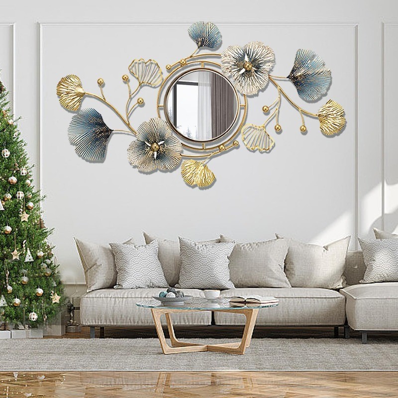 Wall Mirrors Decor, Large Ginkgo Leaf Wall-Mounted Mirrors Big Wall Decor Mirror
