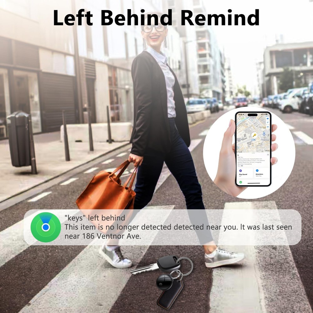 Tracker Tags-4 Pack: Bluetooth Tracker, with Apple Find My APP (iOS Only) Rep...