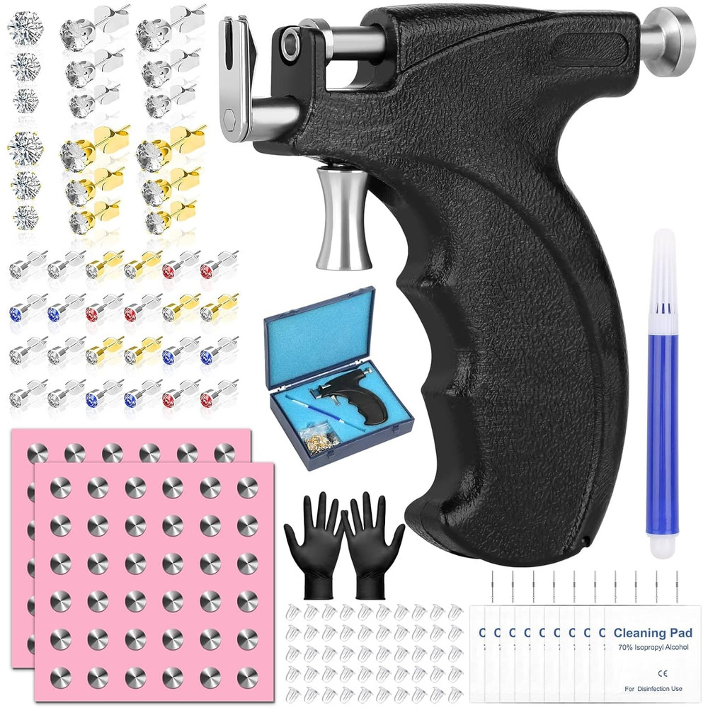 Professional Ear Piercing Gun, Reusable Ear Piercing Machine with Stainless Stee