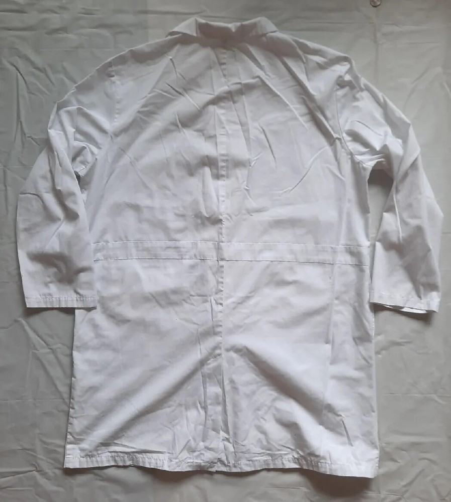 Adar Unisex Doctor Nurse Multiple Pockets White Lab Coat Size: L