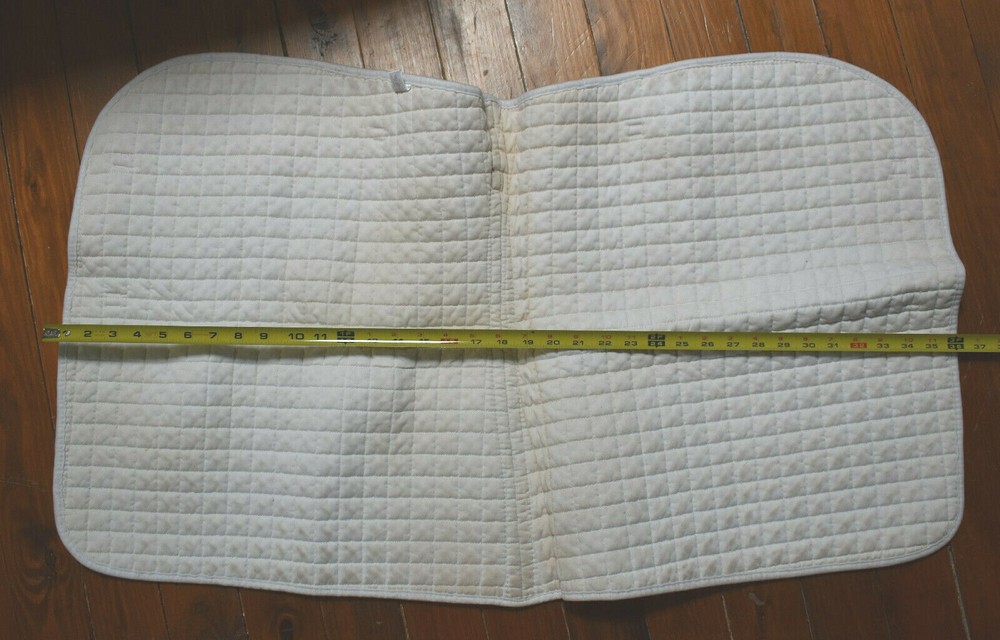 On Course Dressage Saddle Pad White Quilted - Used