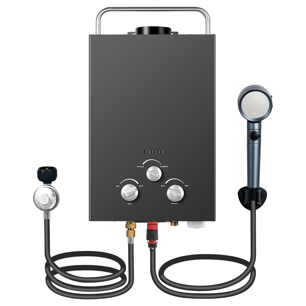 Outdoor Propane Tankless Water Heater - 6L 1.58 GPM Portable Gas Water Heater