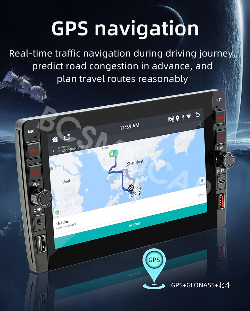 2Din Android Car Stereo Radio Bluetooth GPS Navigation for Carplay Android Auto