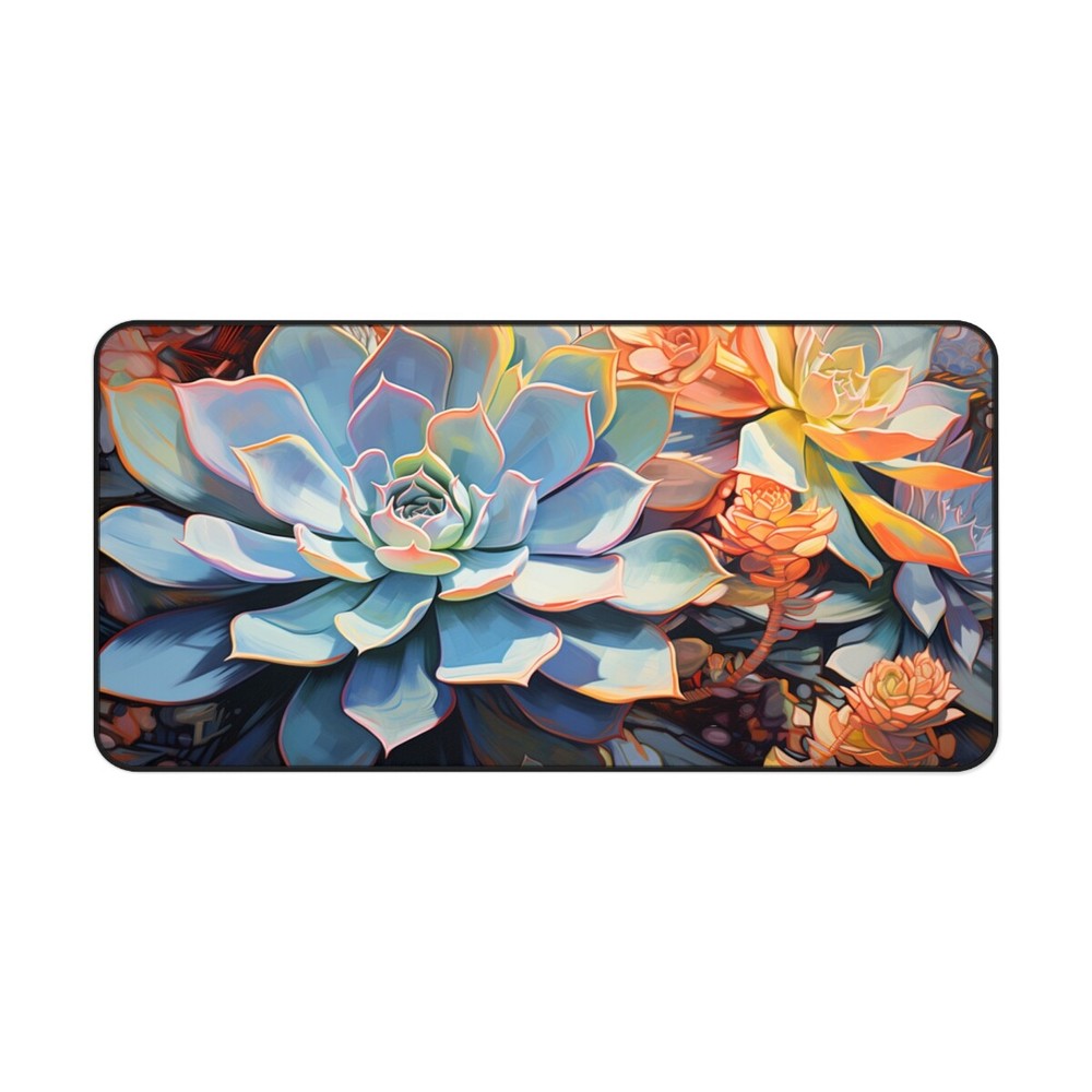 XL Succulent Desk Mat, Abstract, Impressionist Style