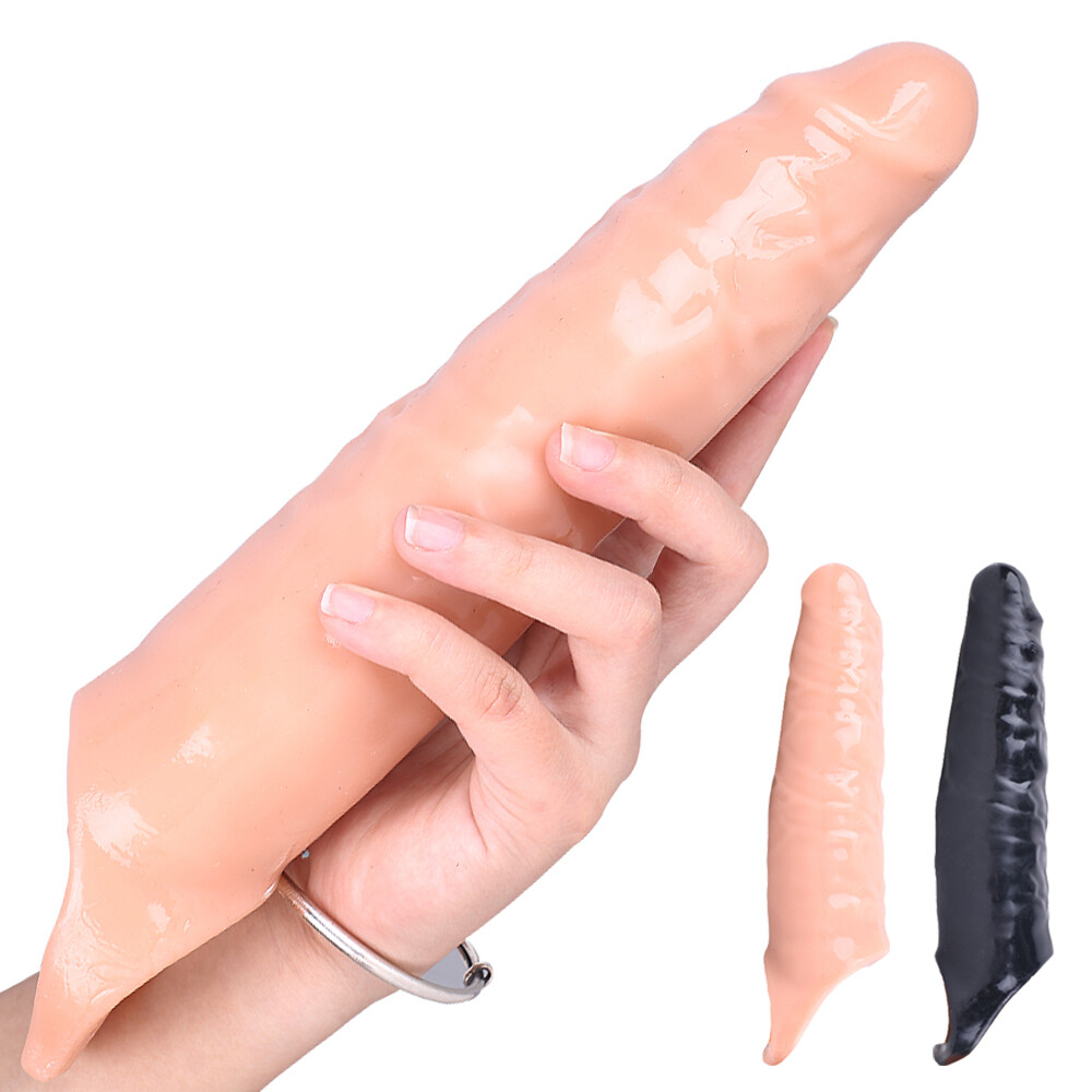 10.62'' Thick Dick Girth Erection Enhancer Penis Sleeve Realistic Cock Extender