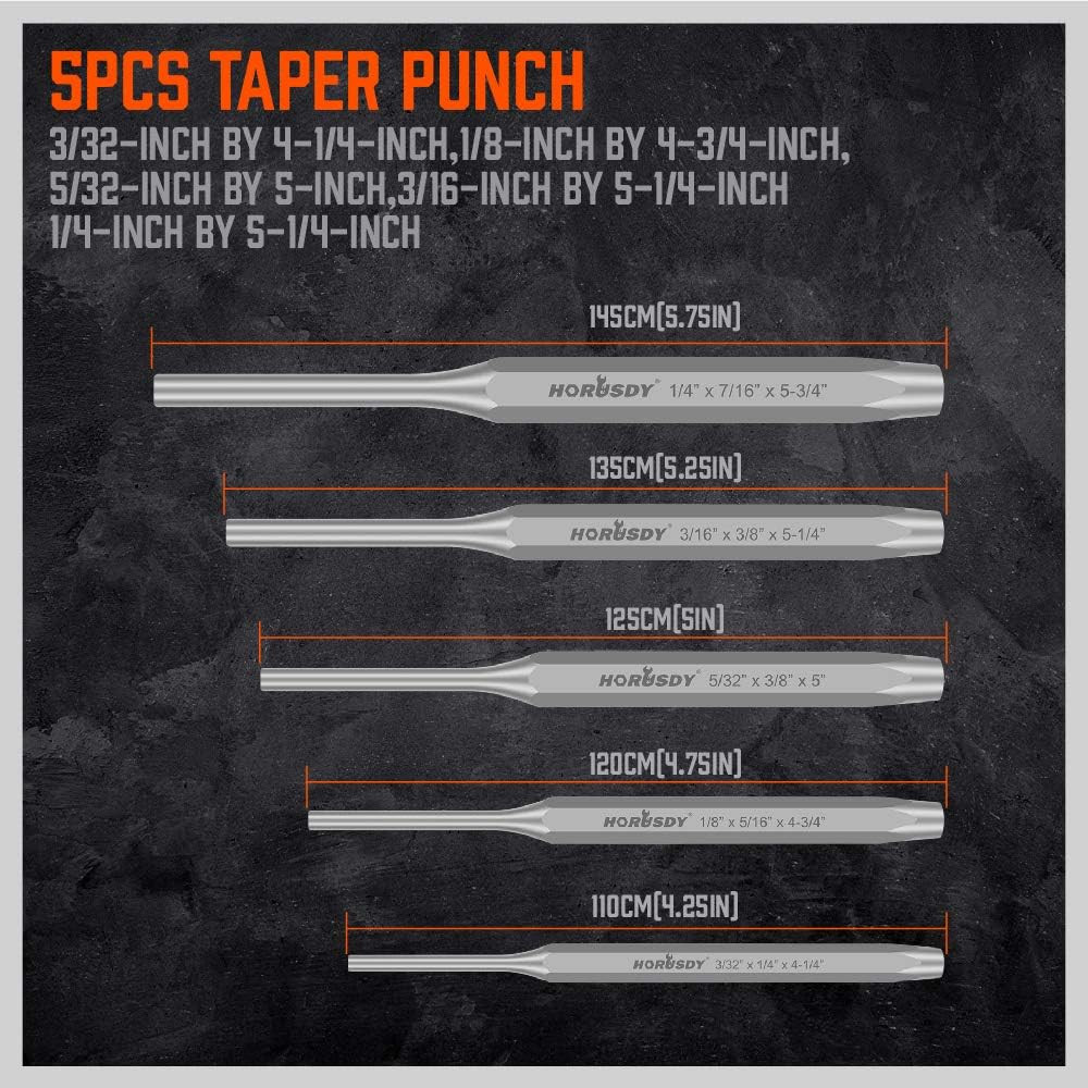 Punch And Chisel Set 16Pc Taper Punch Pin Punch Cold Chisels Center Tools