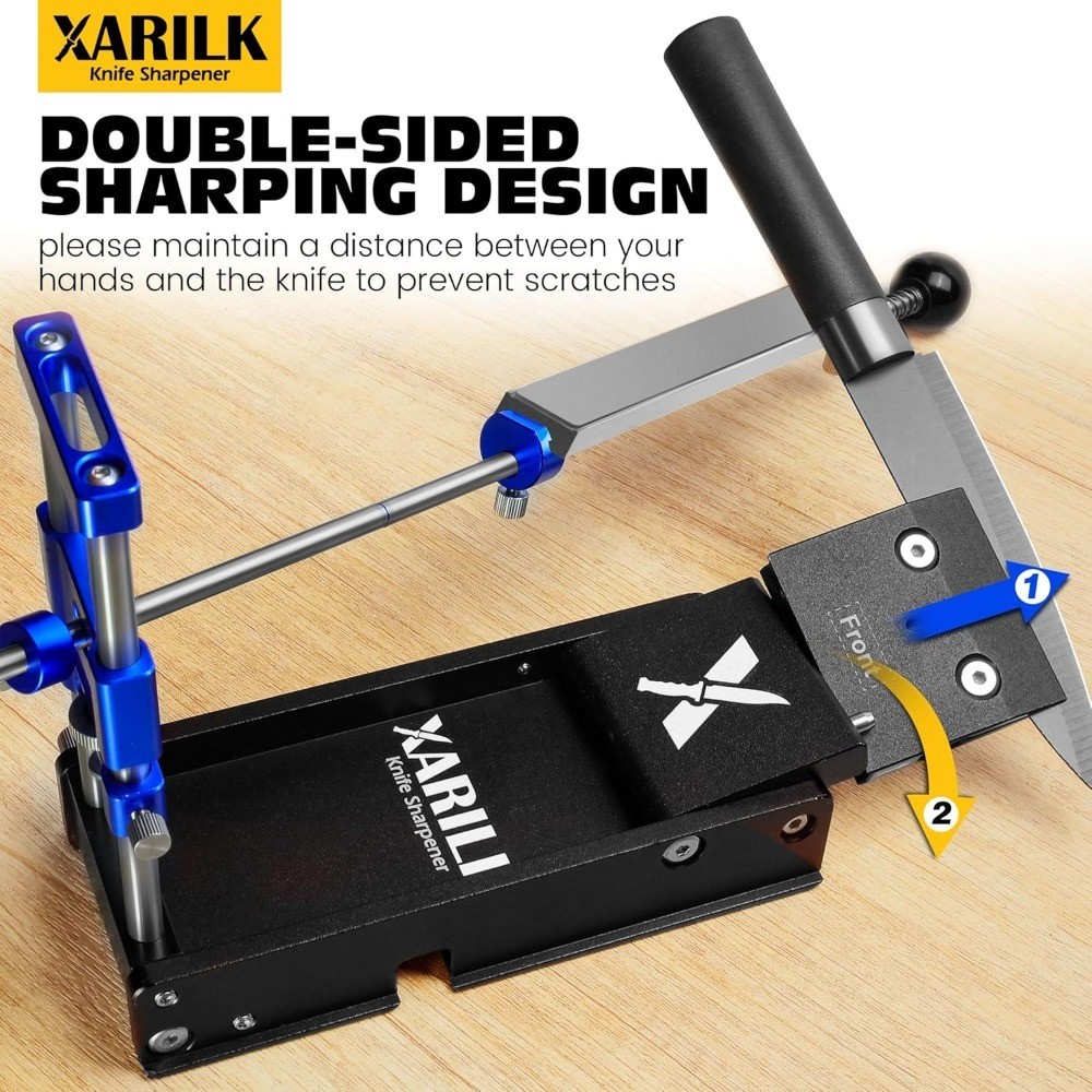 Foldable Portable Knife ener System Adjustable Angle with 3 Diamond Stones