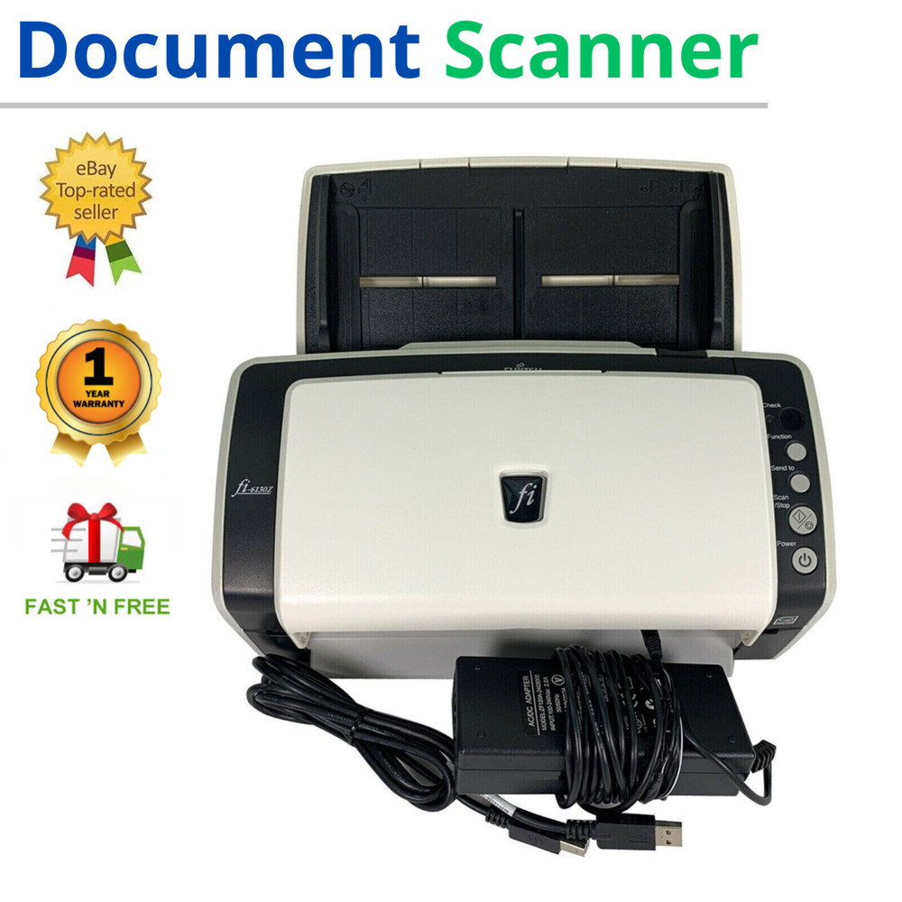 Duplex Document Color Scanner for Business Office Work w/AC Adapter & USB Cable
