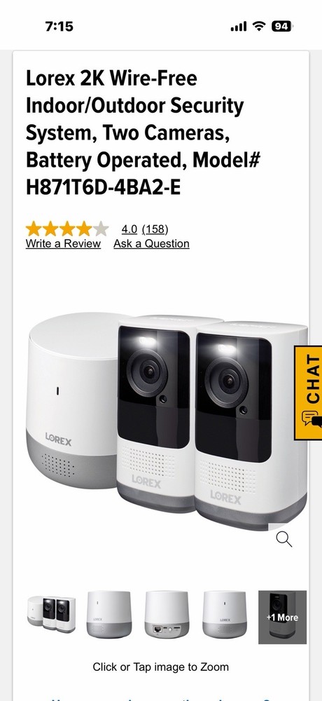 Lorex 2k Qhd Wire-Free Security System With Person Detection ￼