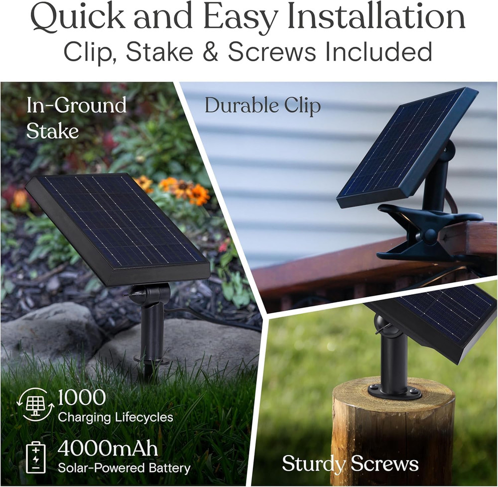 Brightech Ambience Pro Solar Powered Outdoor String Lights -27 Ft Commercial Gra