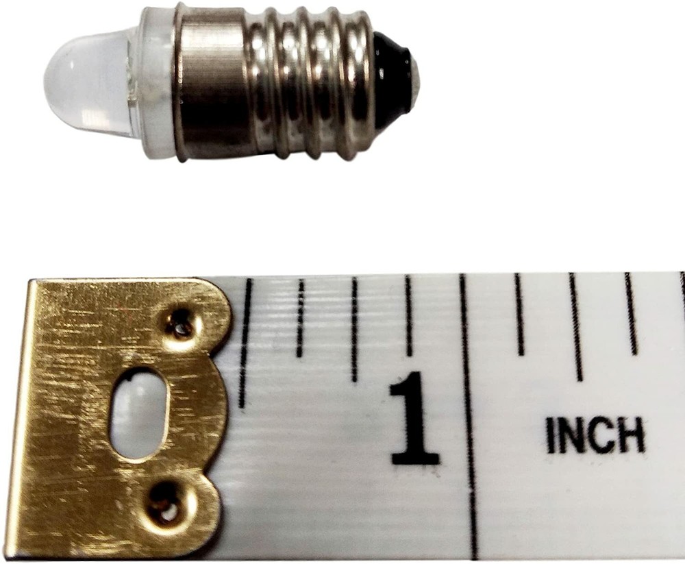 3V 3 Volt E10 LED Flashlight Bulb Lamp Microscope Bulb, Pack of 2