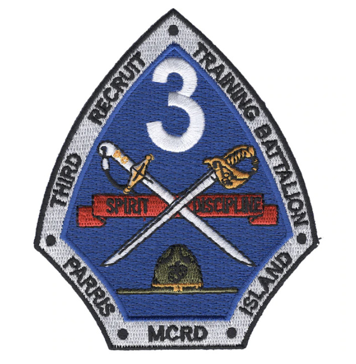 4" MARINE CORPS 3RD RECRUIT TRAINING BATTALION PARRIS ISLAND MCRD PATCH