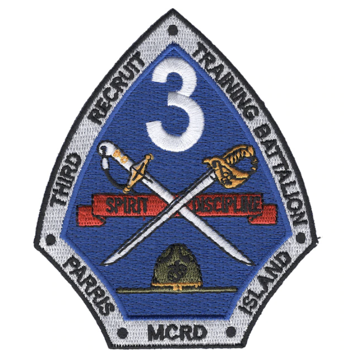 4" MARINE CORPS 3RD RECRUIT TRAINING BATTALION PARRIS ISLAND MCRD PATCH