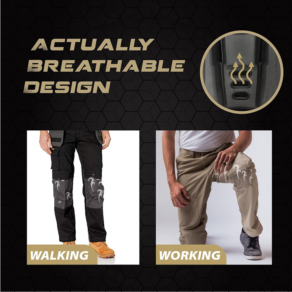 Knee Pad Inserts for Work Pants, Uniforms, and Tactical Pants, Breathable Knee P