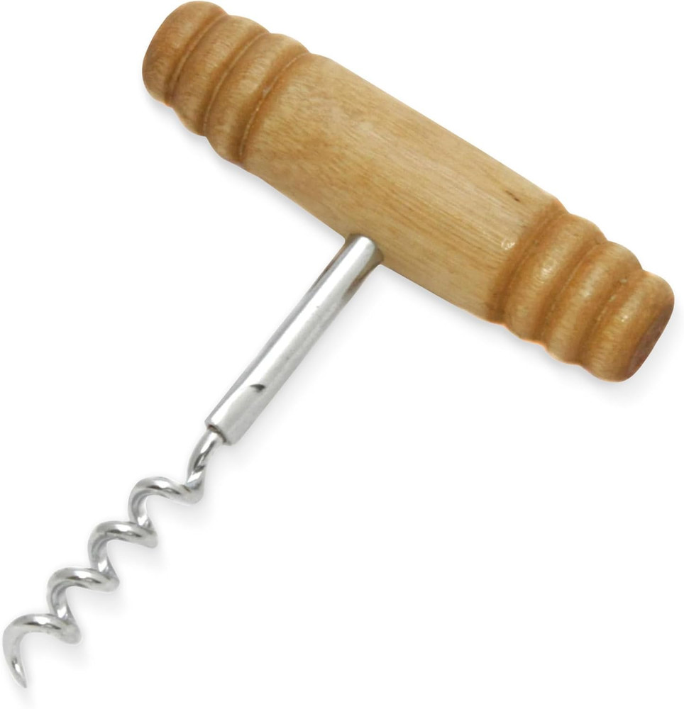 Select Corkscrew with Wooden Handle, 4 Inch, Natural