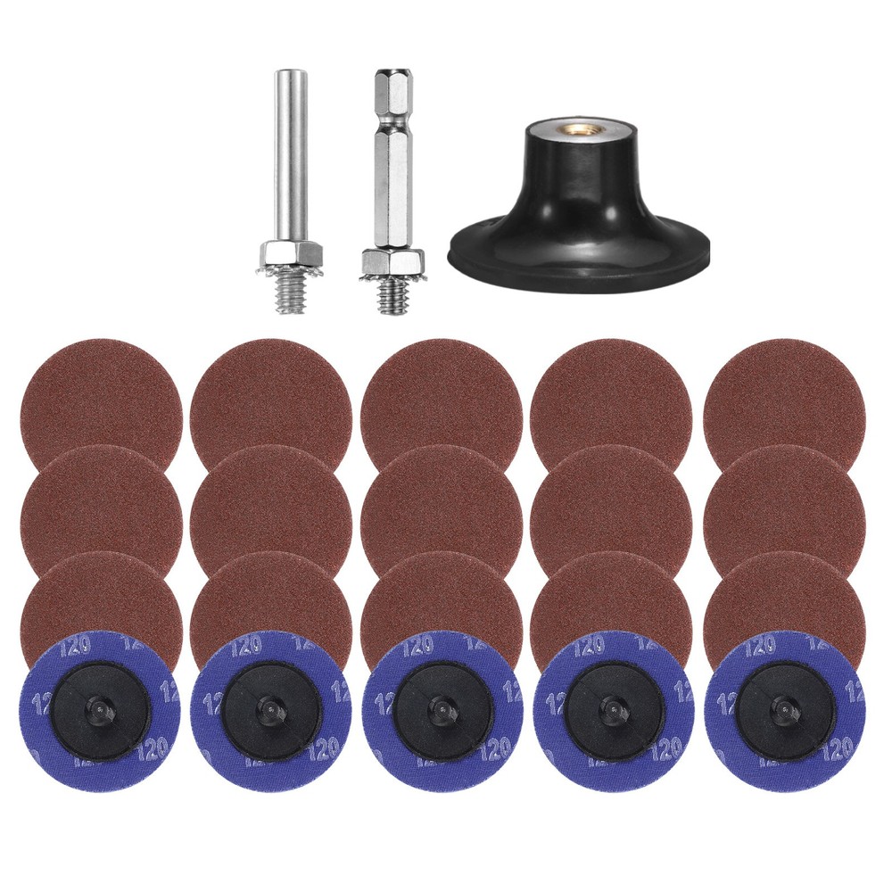 23pcs Quick Change Disc Set 2" Roll Lock Sanding Disc 120 Grits with Disc Holder