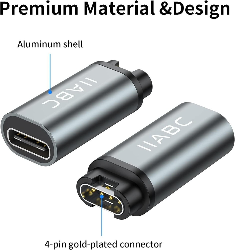 Type C Charger 2-Pack for Garmin Smartwatches - Quick & Safe Charging