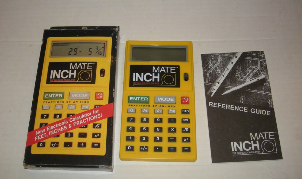 Vintage Inch Mate Builder's Calculator New Batteries Box & Guide  Tested