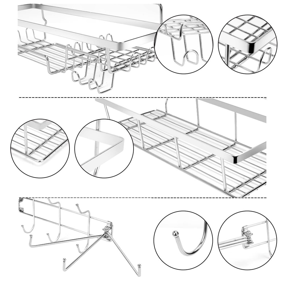 Shower Caddy + Multi-Function Wall Mounted Rack 3-Pack Shower Organizer